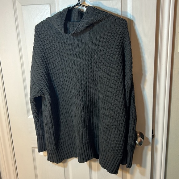 aerie ribbed knit gray turtleneck sweater size XS - Picture 2 of 7